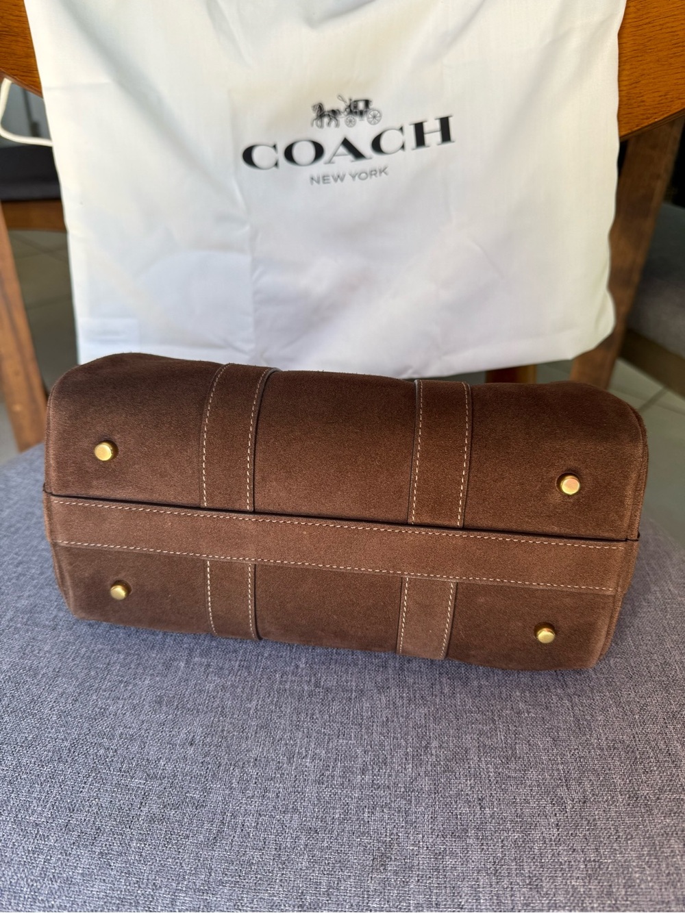 Coach Compass 25 Chocolate Suede - Style No. CFA51 - Picture 6 of 9